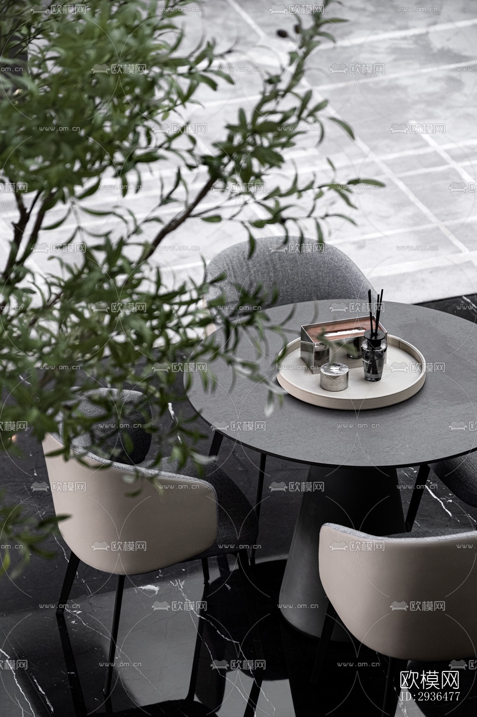 现代办公区效果图下载（渲染图7）