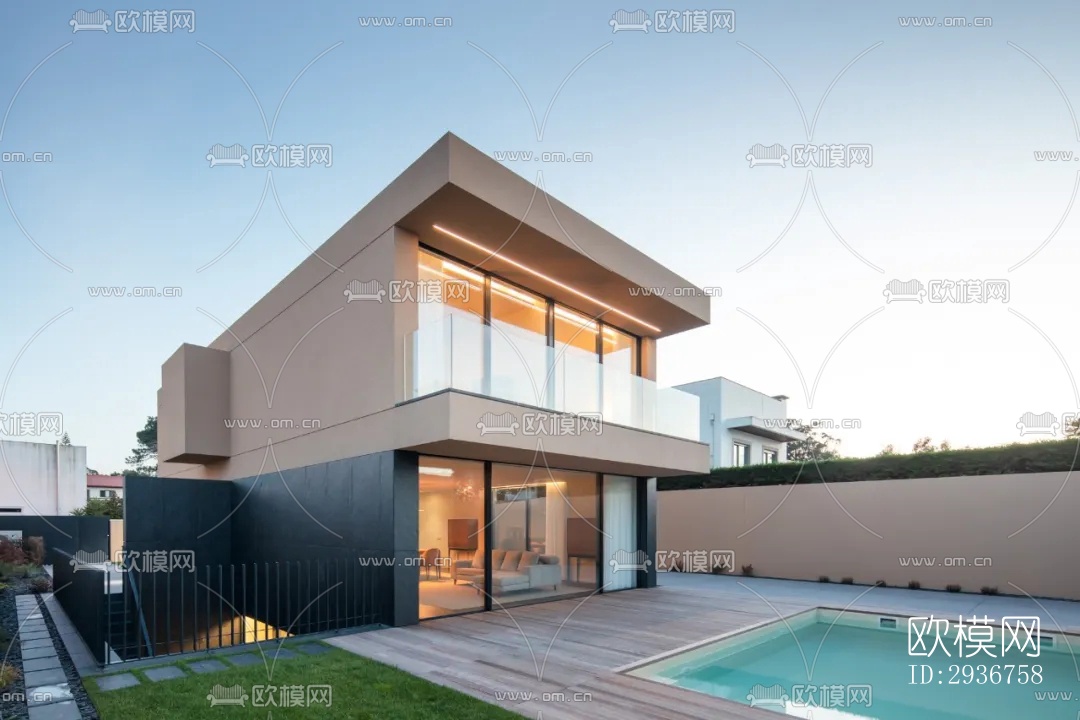 现代居住建筑效果图下载（渲染图20）