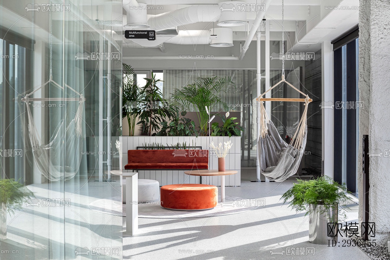 现代办公区效果图下载（渲染图3）