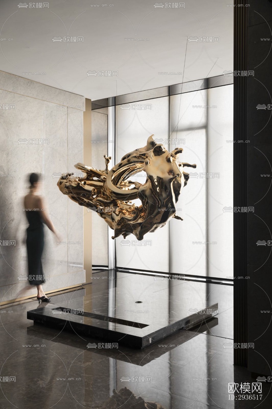 现代办公区效果图下载（渲染图10）