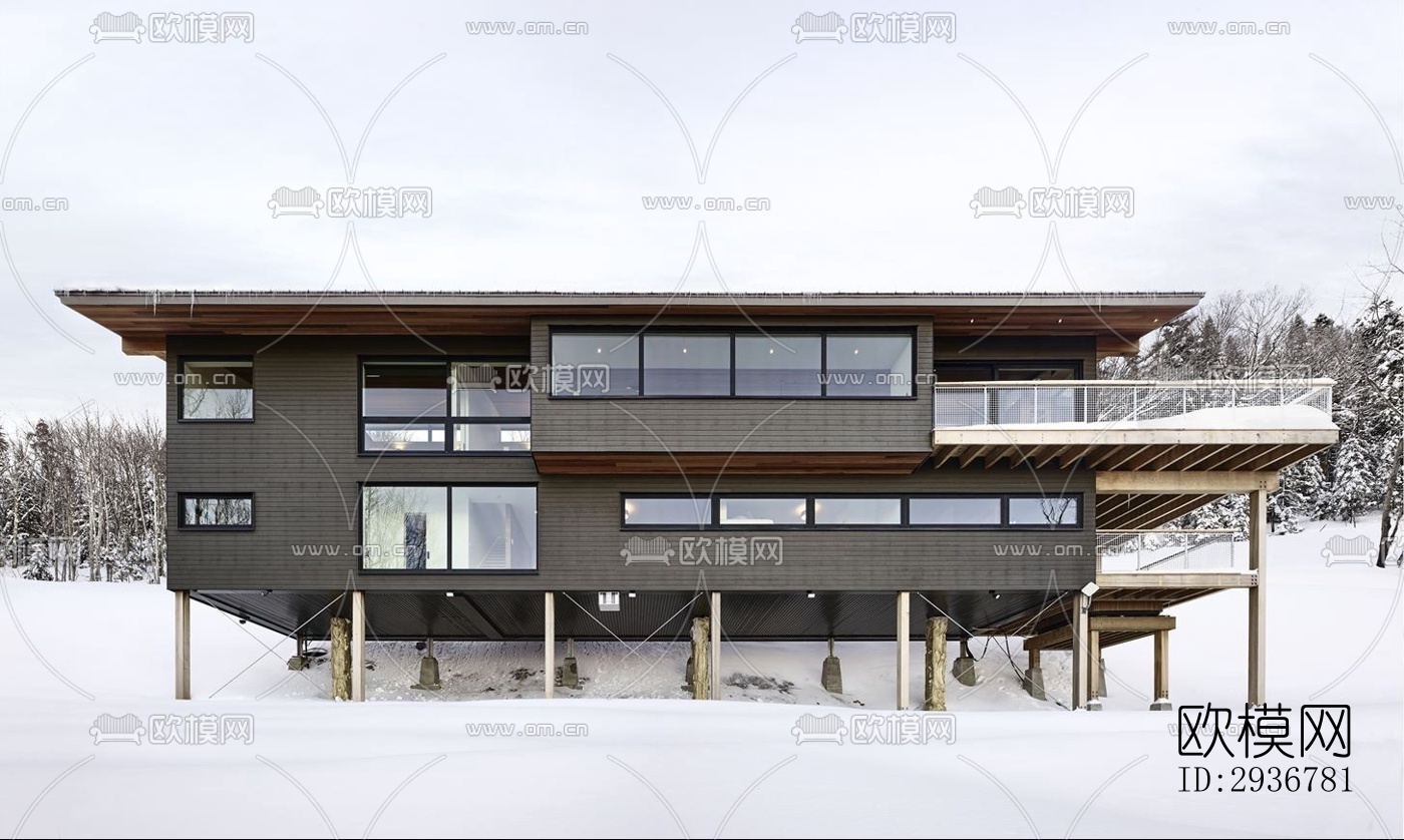 现代居住建筑效果图下载（渲染图20）