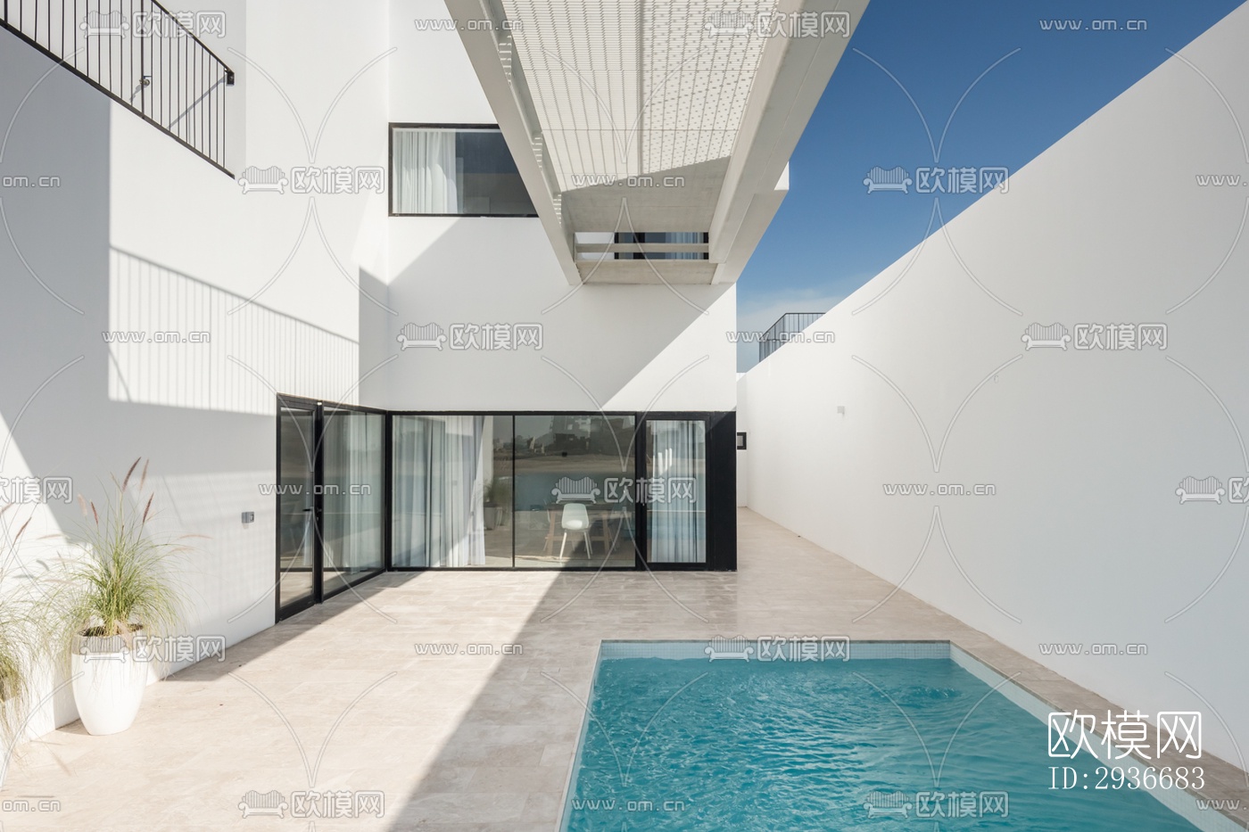 现代居住建筑效果图下载（渲染图13）