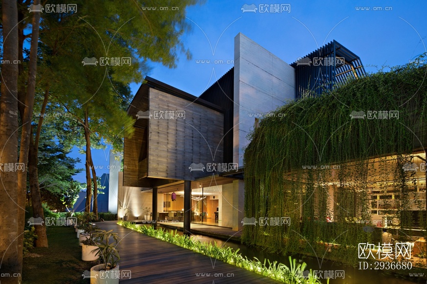 现代居住建筑效果图下载(渲染图1)