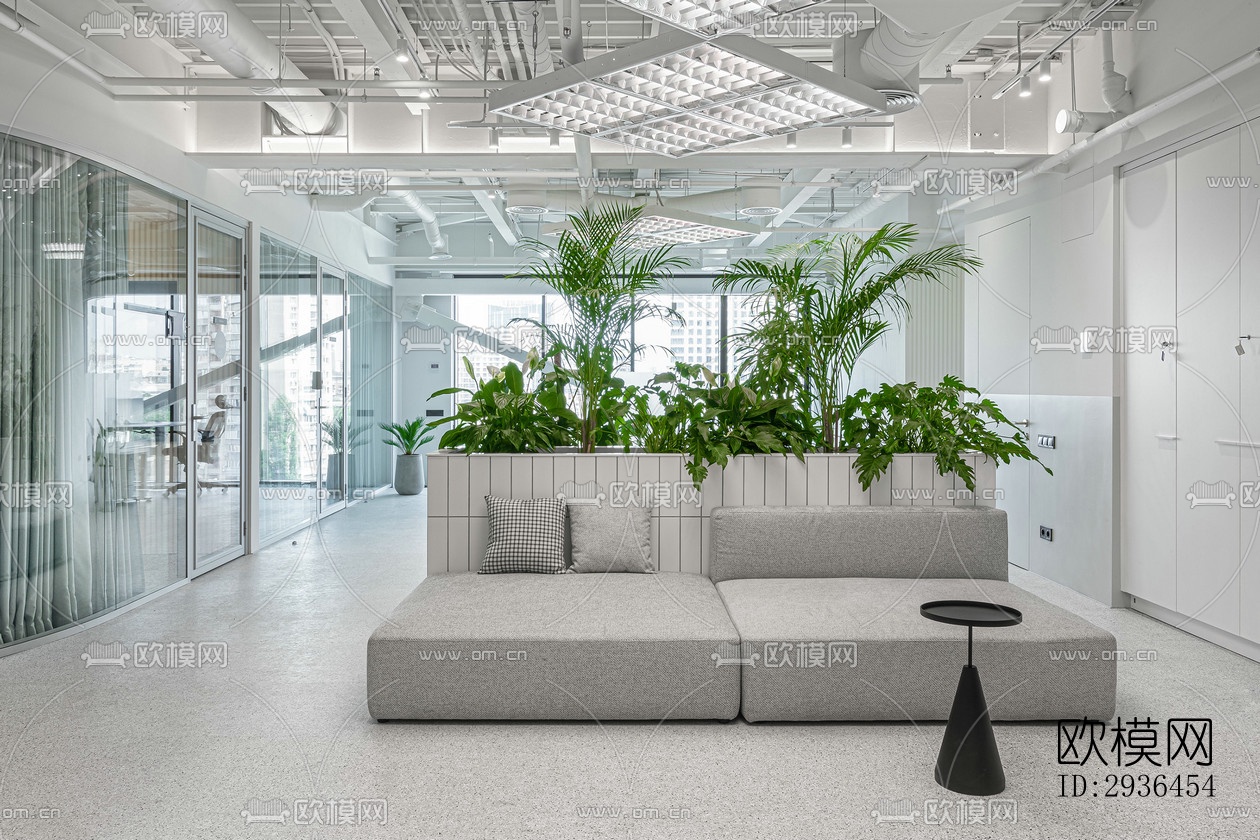 现代办公区效果图下载（渲染图10）
