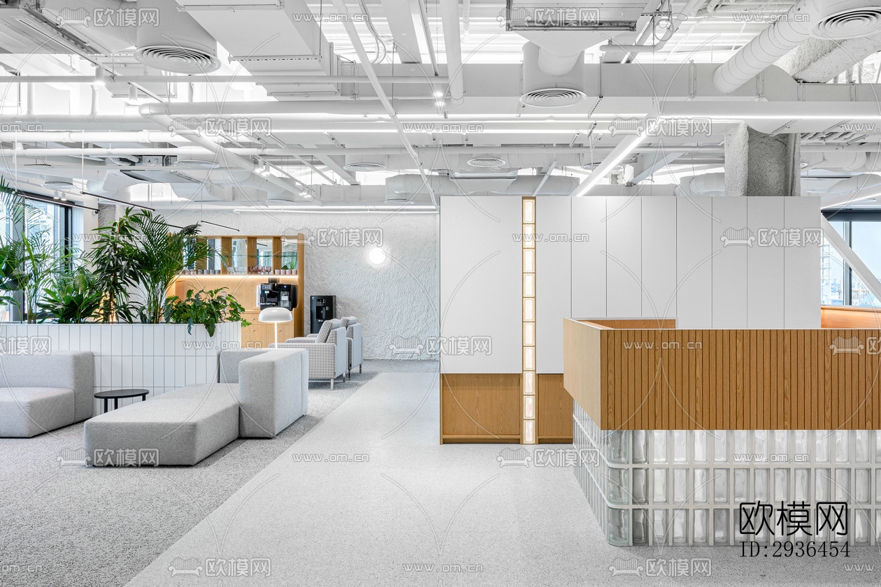 现代办公区效果图下载（渲染图6）