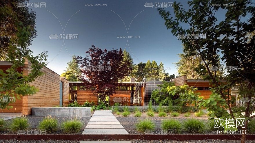 现代居住建筑效果图下载（渲染图3）