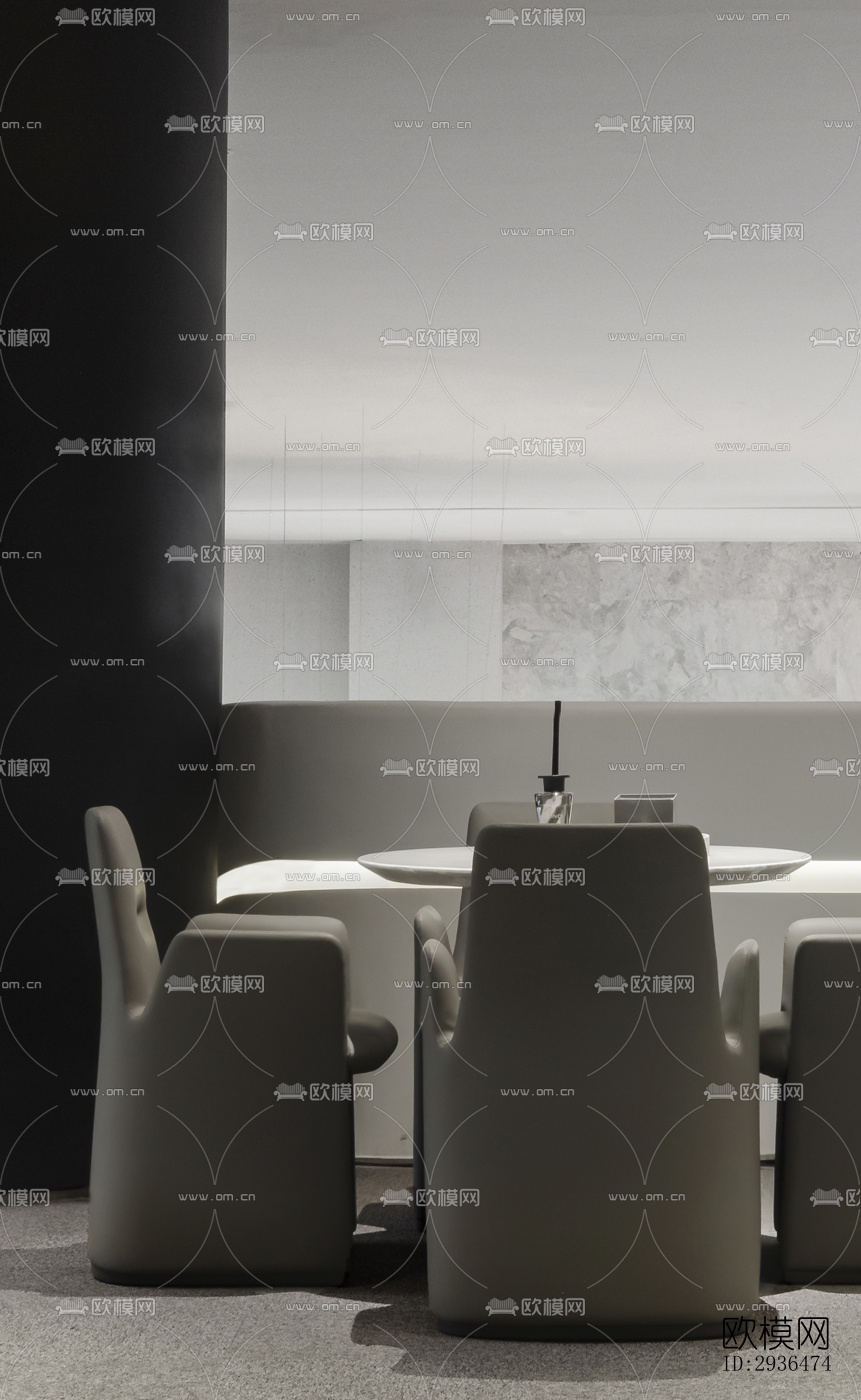 现代办公区效果图下载（渲染图1）