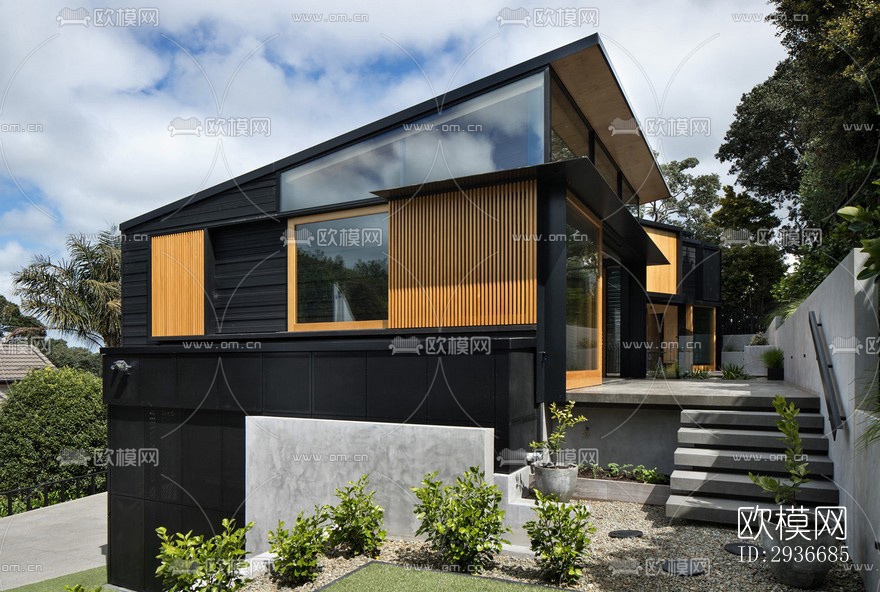 现代居住建筑效果图下载（渲染图3）