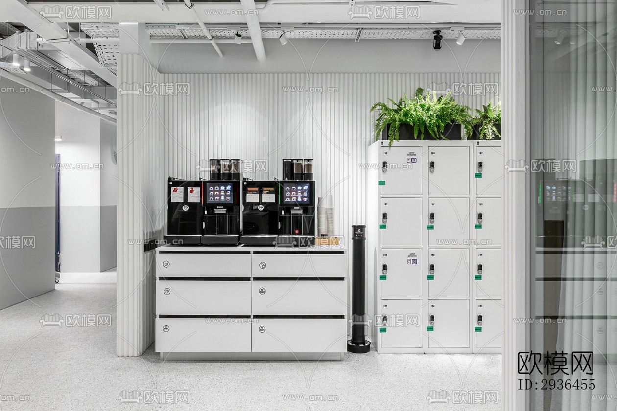 现代办公区效果图下载（渲染图2）