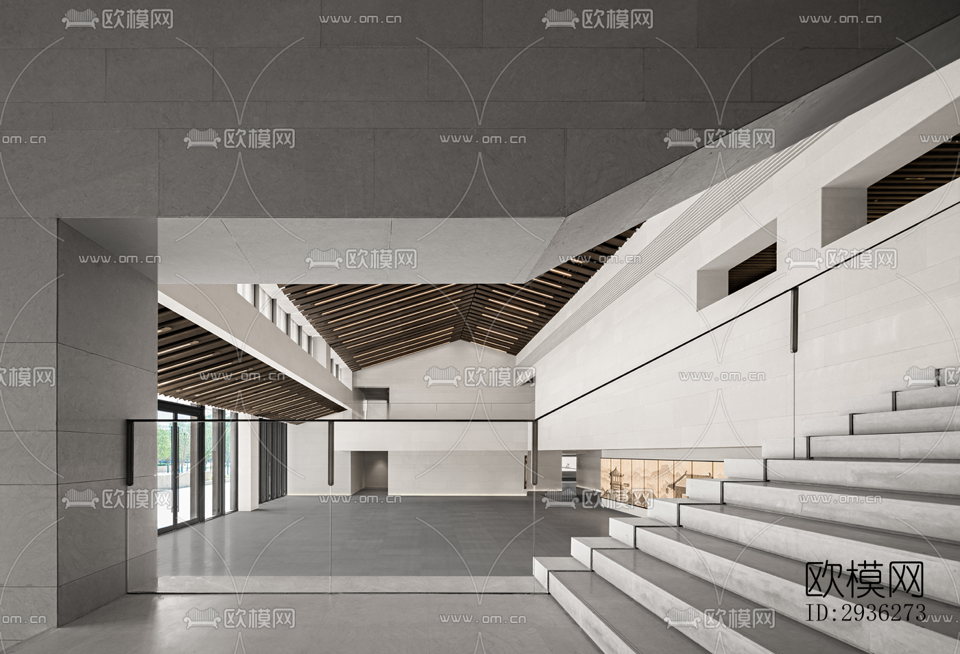 新中式美术博物馆效果图下载（渲染图11）