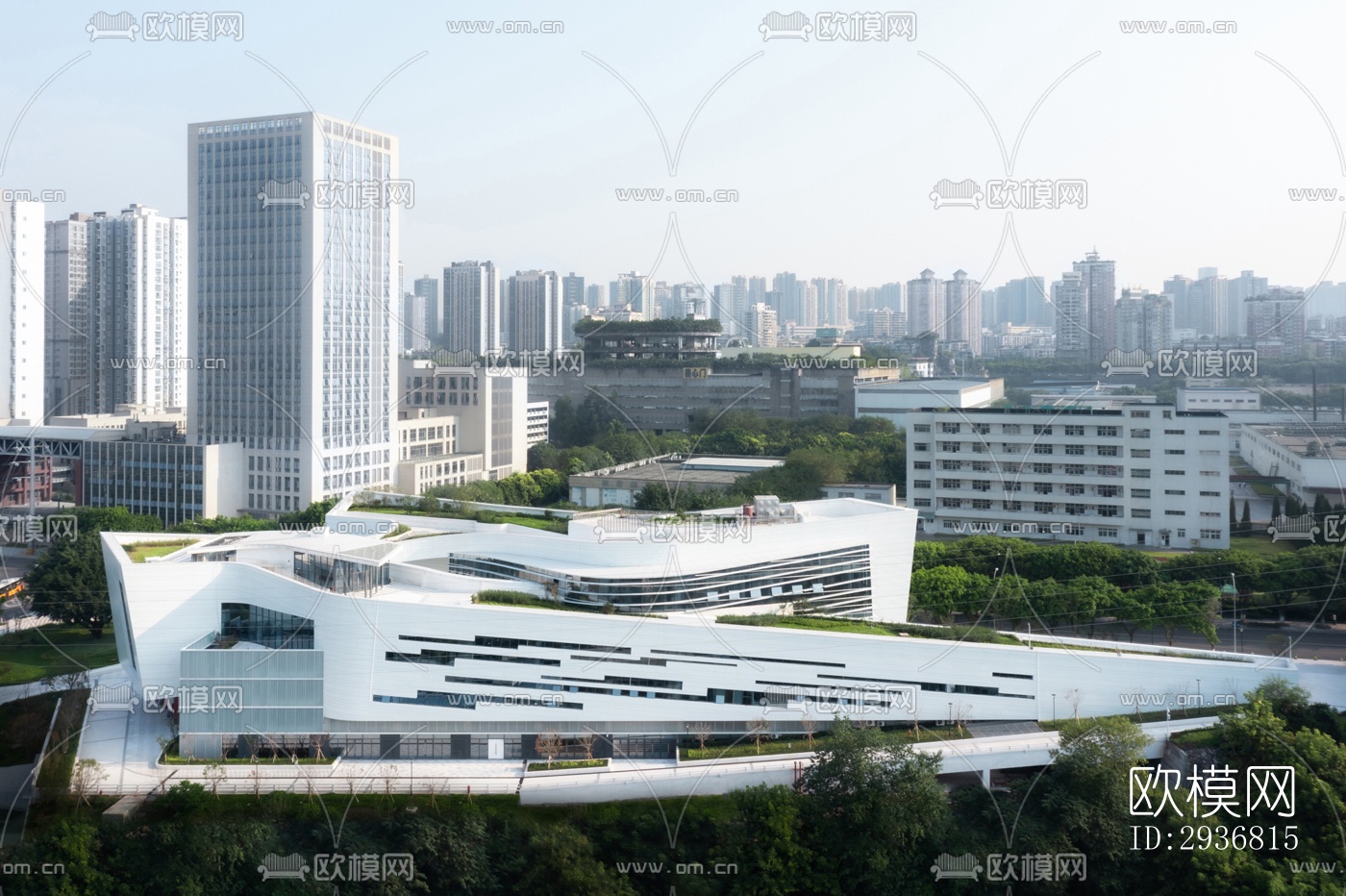 现代文体建筑效果图下载（渲染图12）