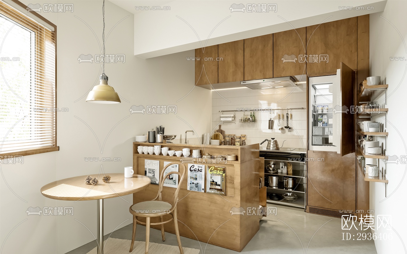 中古风办公区效果图下载（渲染图17）