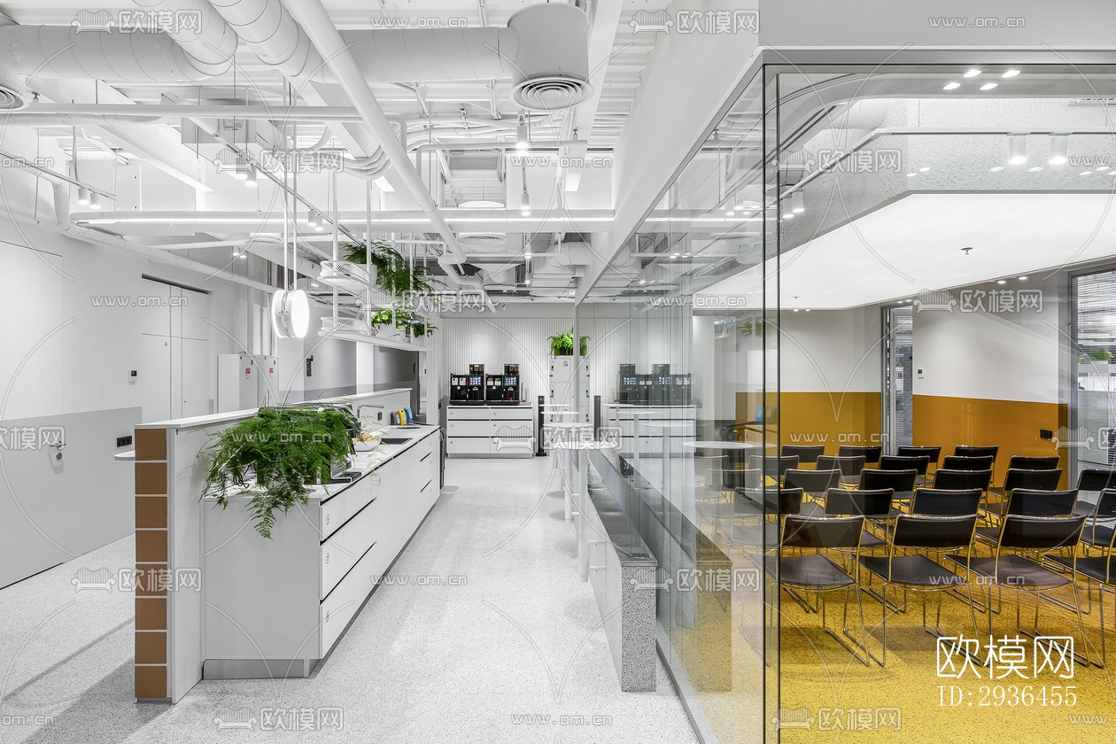 现代办公区效果图下载（渲染图4）