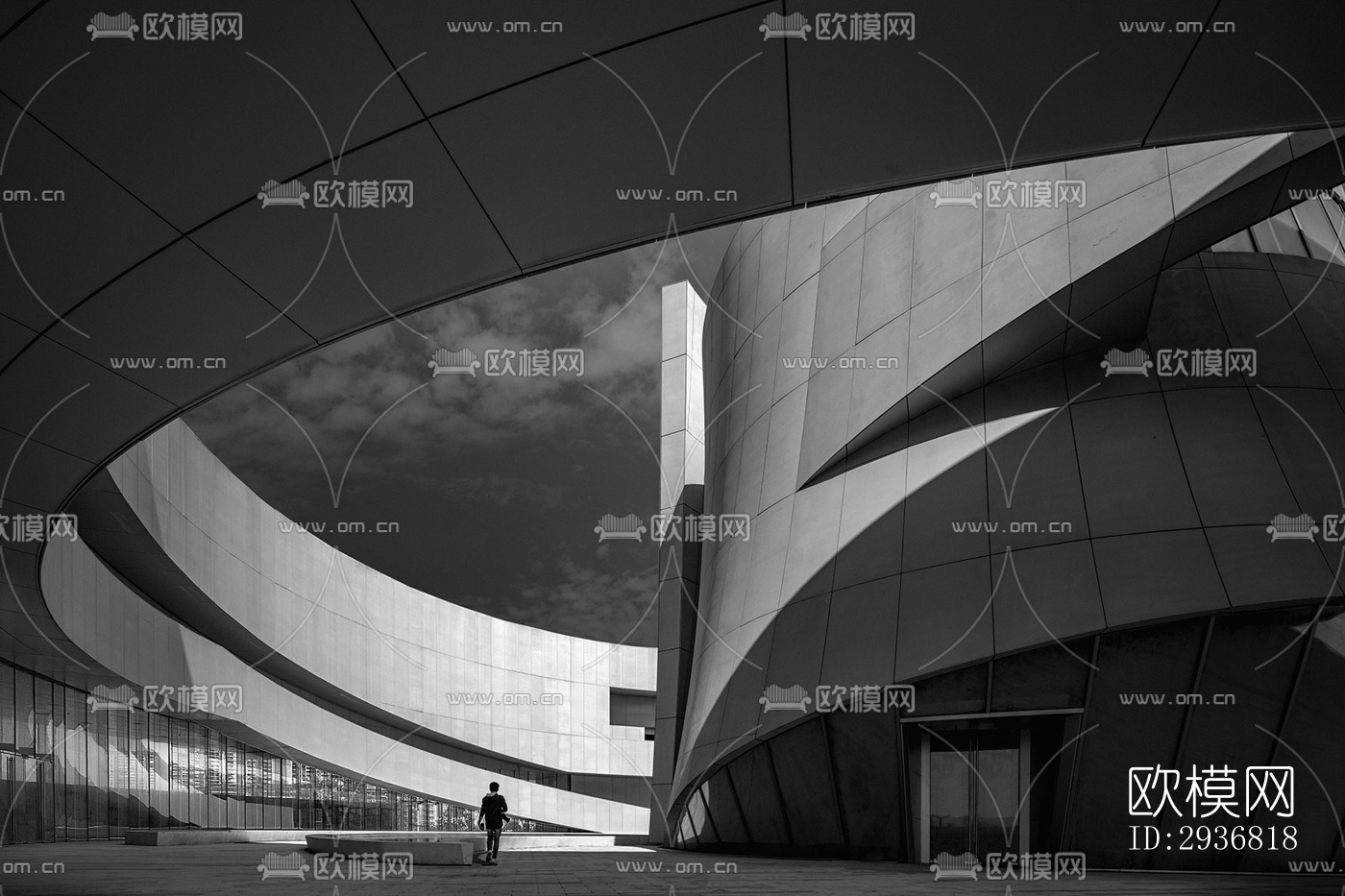 现代文体建筑效果图下载（渲染图5）