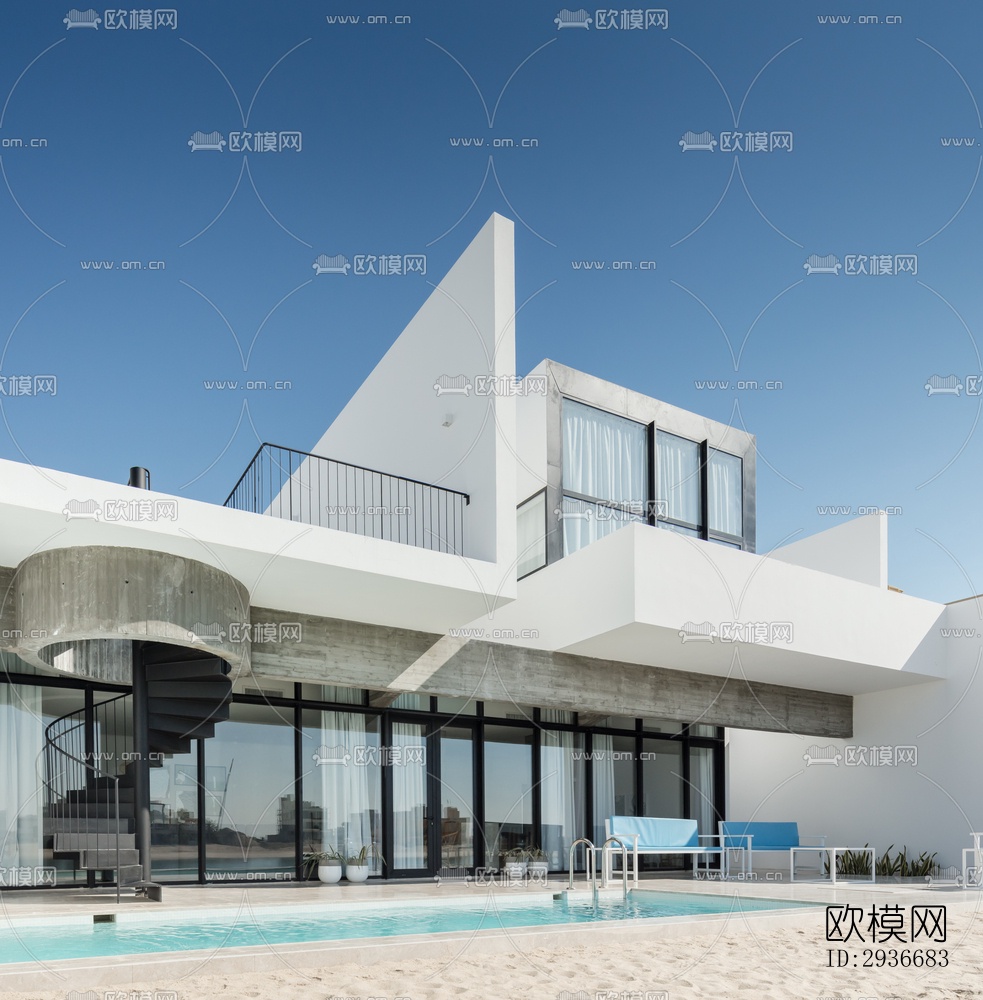 现代居住建筑效果图下载（渲染图11）