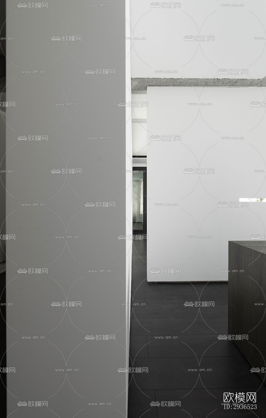 高级灰办公区效果图下载（渲染图5）