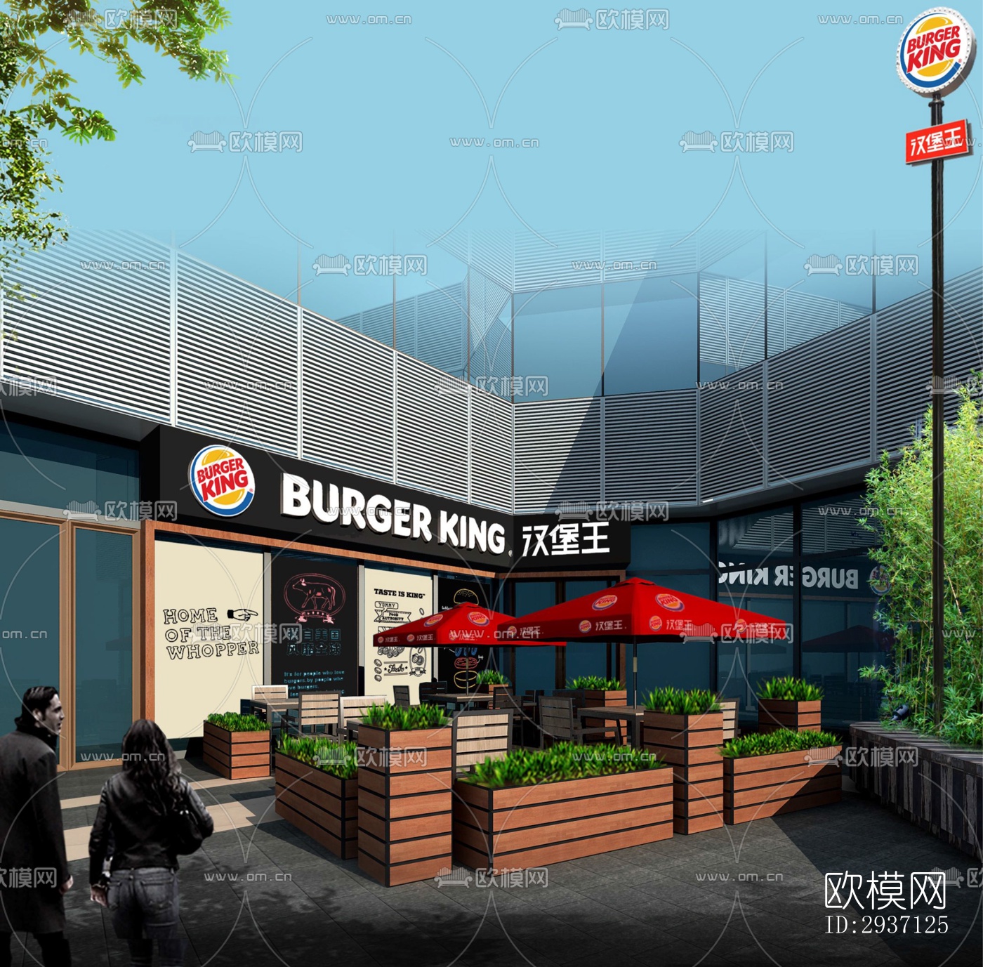 工业风西餐厅效果图下载（渲染图6）