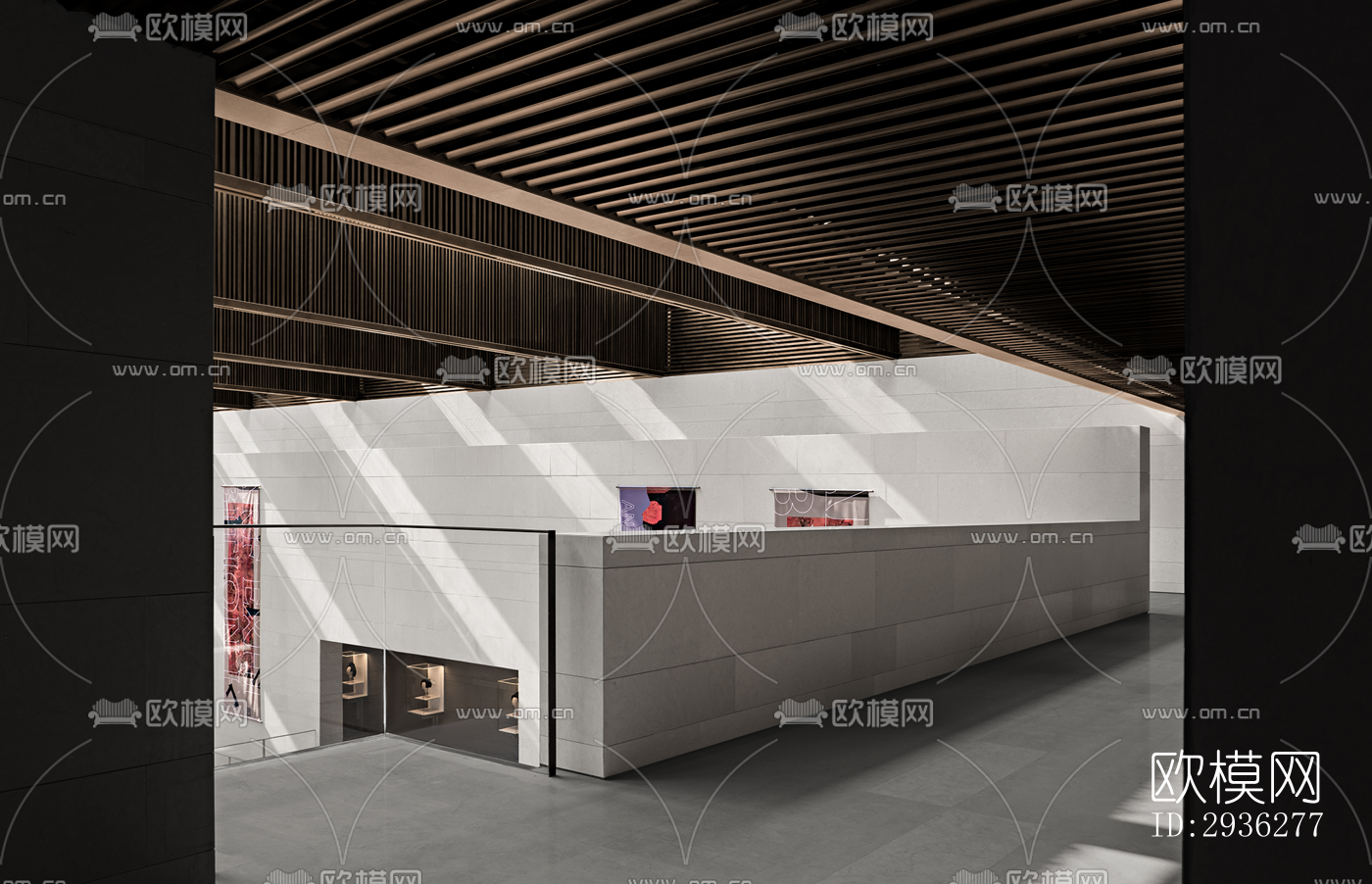 新中式美术博物馆效果图下载（渲染图1）