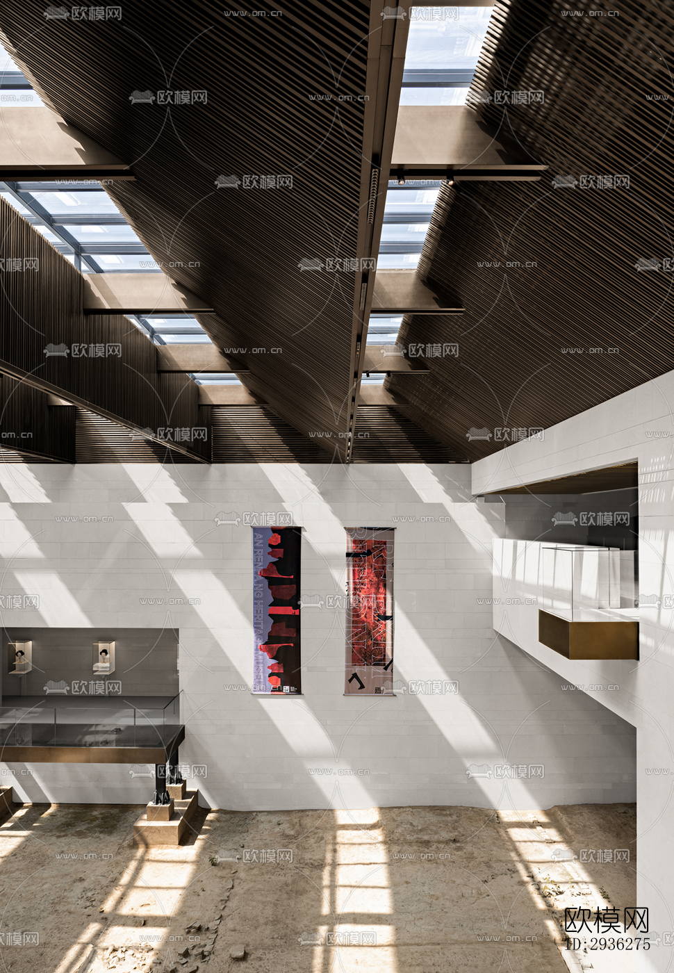 新中式美术博物馆效果图下载（渲染图16）