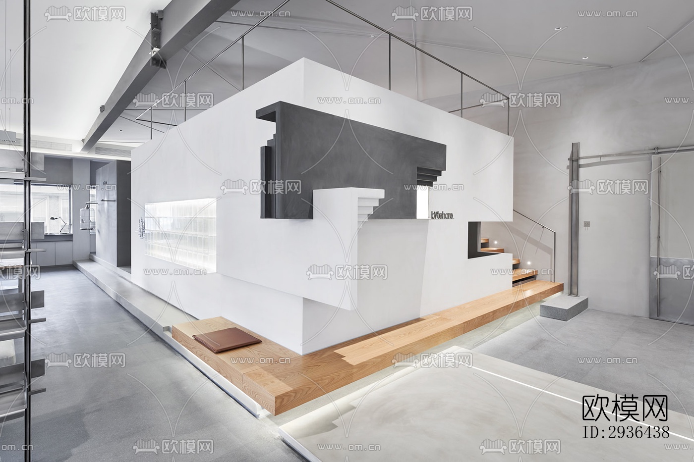 工业风办公区效果图下载（渲染图16）