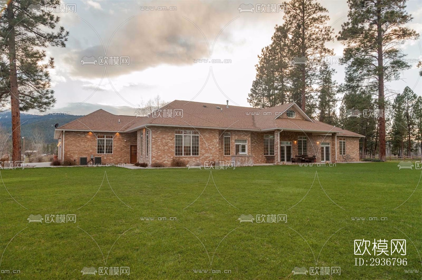 美式居住建筑效果图下载（渲染图13）