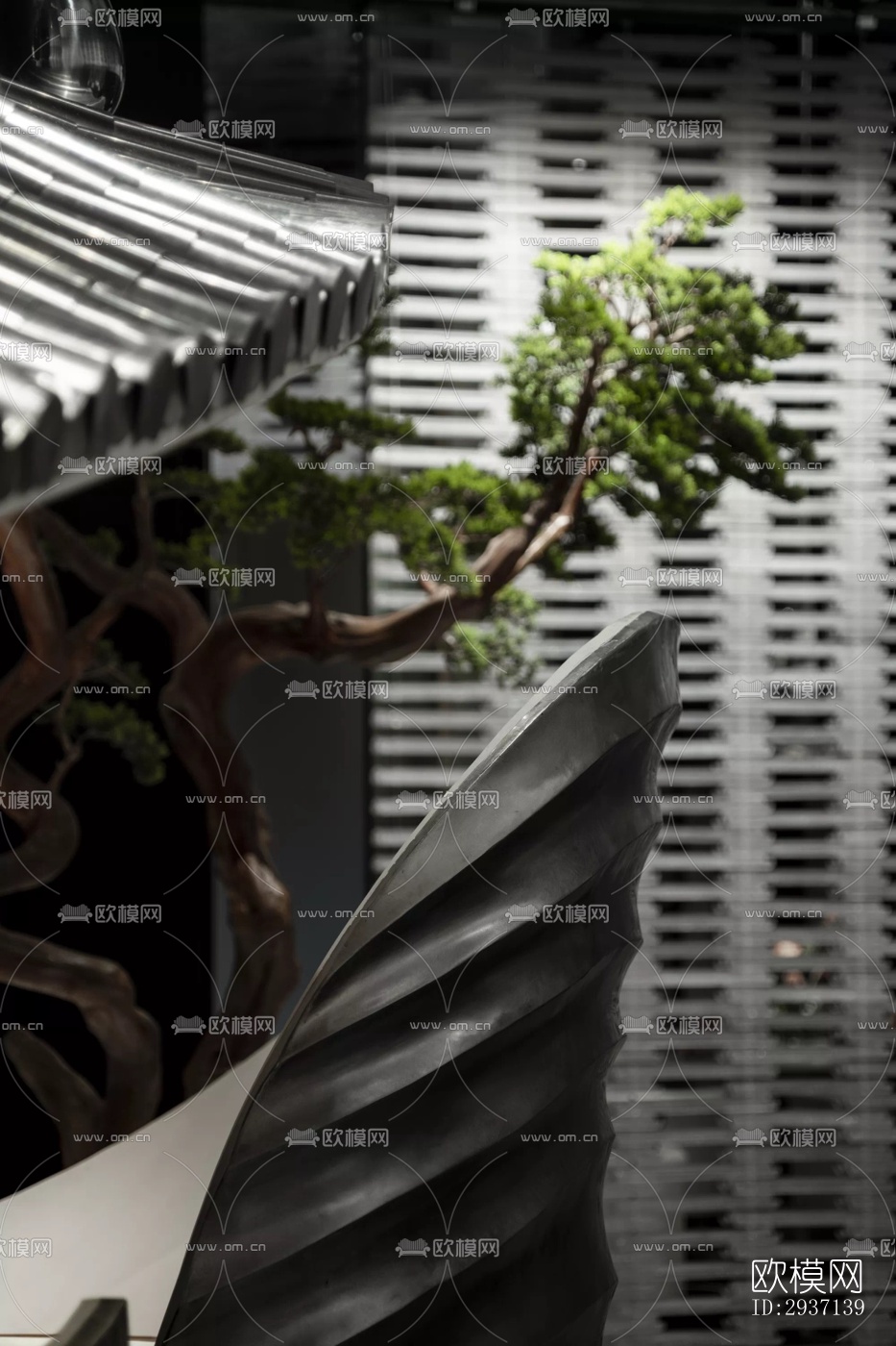 高级灰西餐厅效果图下载（渲染图10）