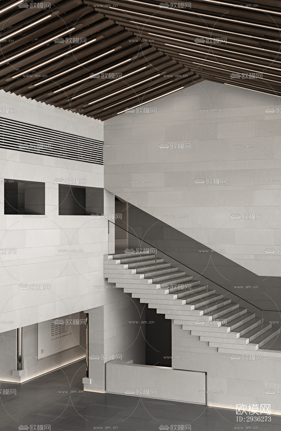 新中式美术博物馆效果图下载（渲染图9）