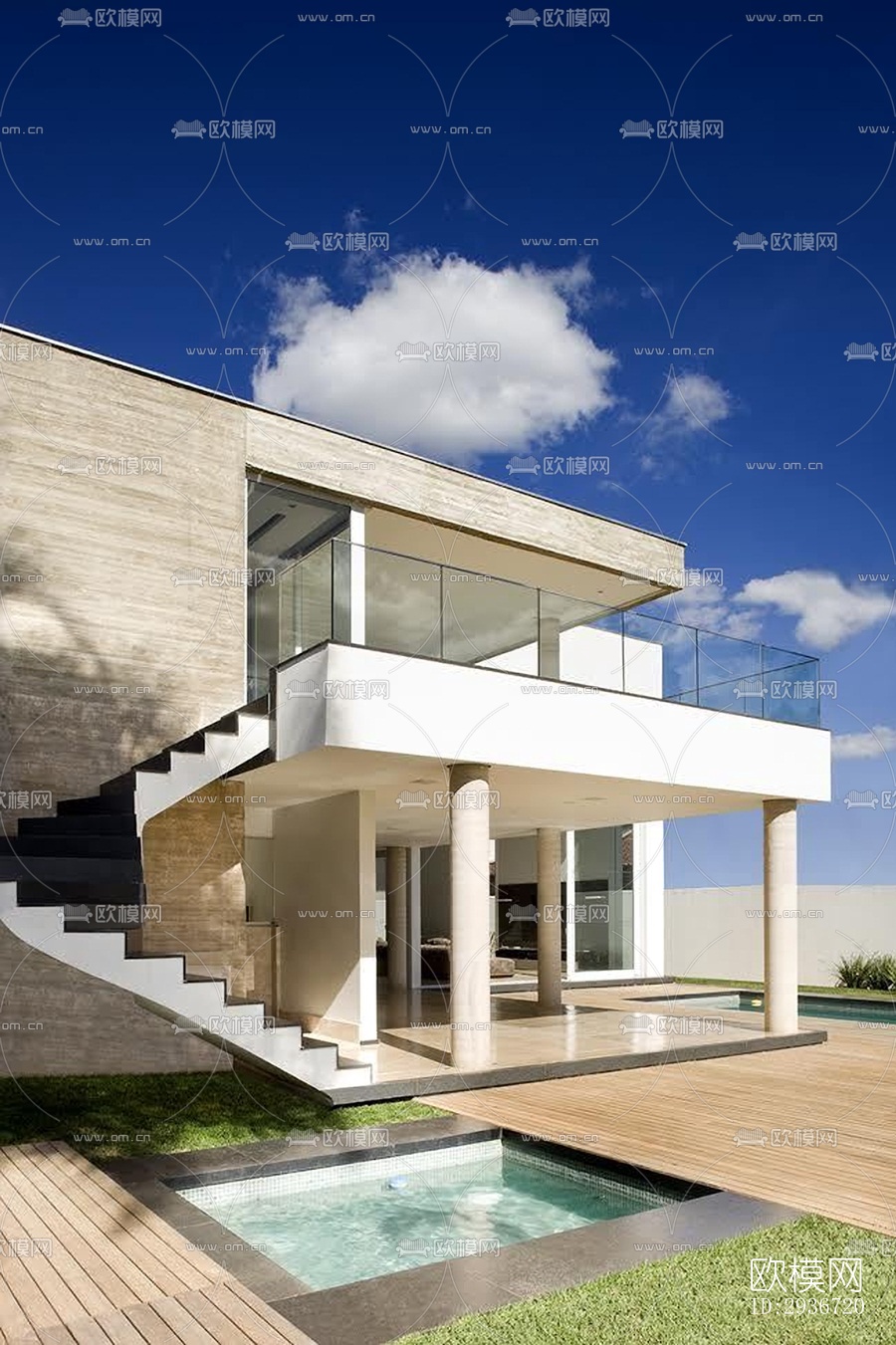 现代居住建筑效果图下载（渲染图20）