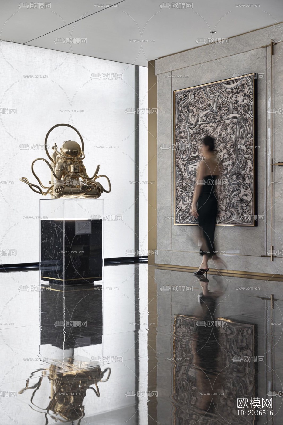 现代办公区效果图下载（渲染图3）