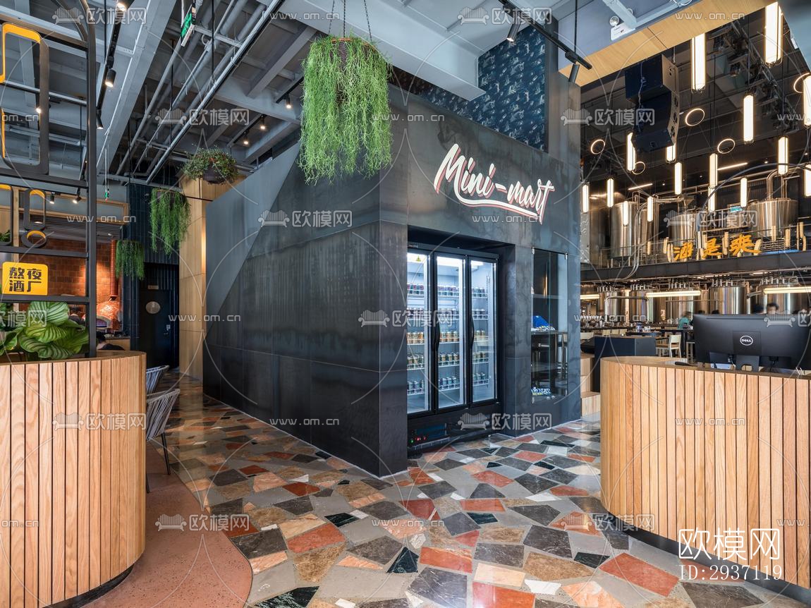 工业风西餐厅效果图下载（渲染图6）