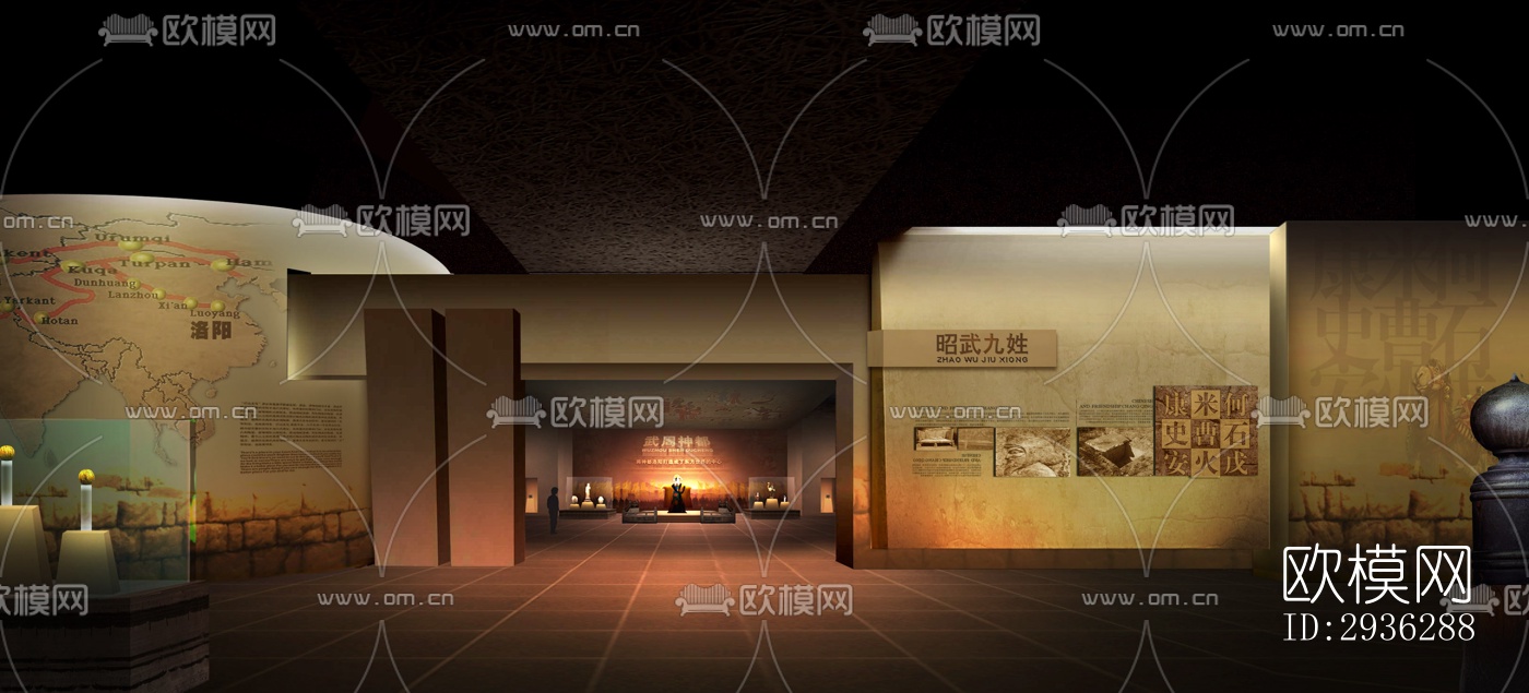 新中式美术博物馆效果图下载（渲染图13）