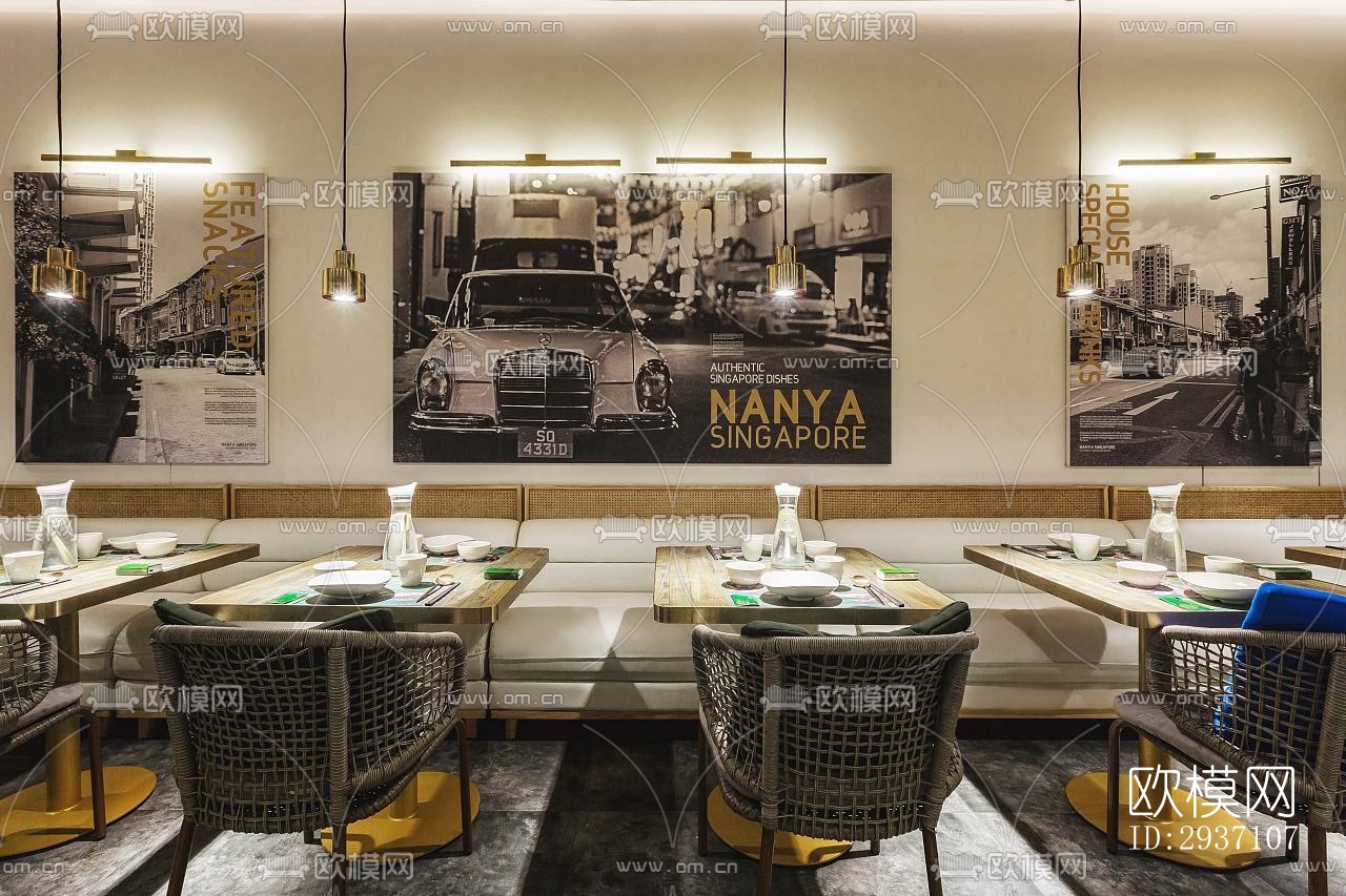 东南亚西餐厅效果图下载（渲染图5）