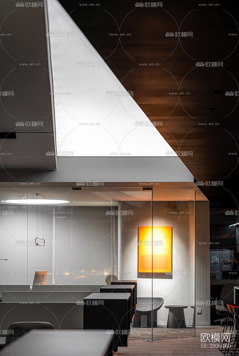 现代办公区效果图下载（渲染图11）