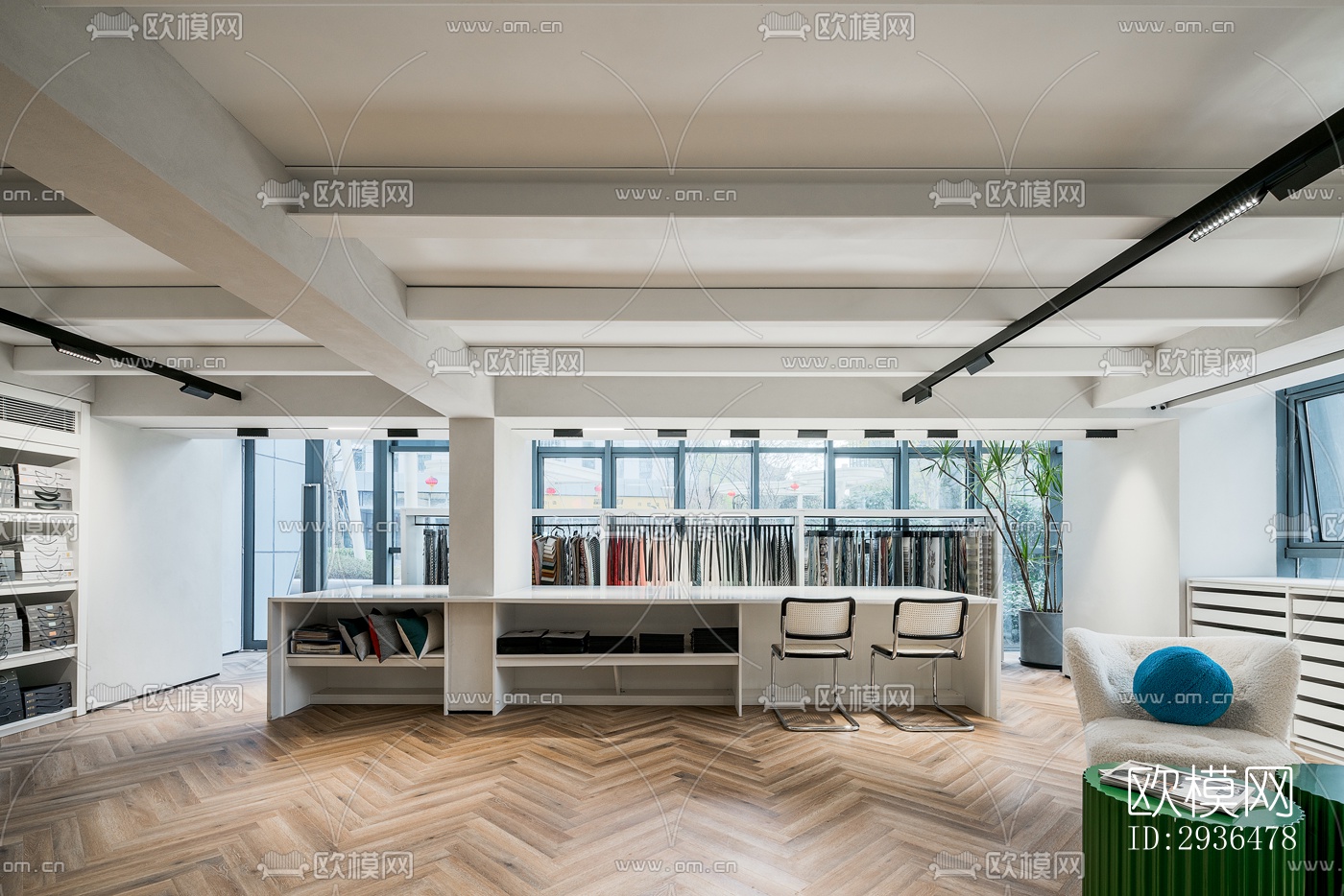 现代办公区效果图下载（渲染图15）