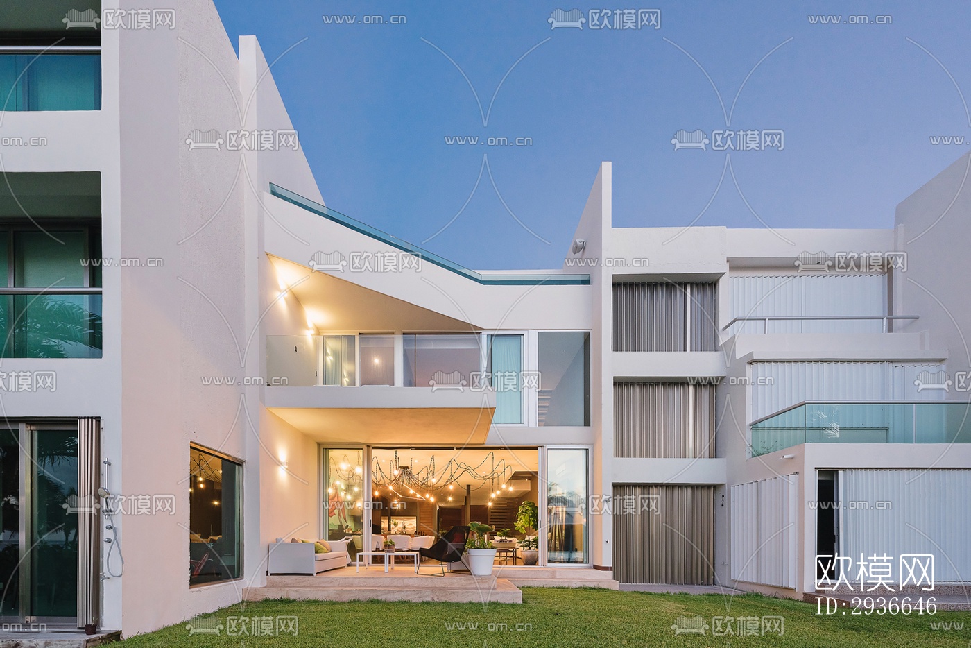 现代居住建筑效果图下载（渲染图4）