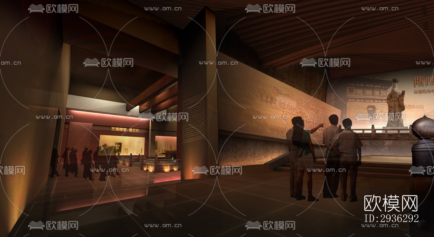 新中式美术博物馆效果图下载（渲染图10）