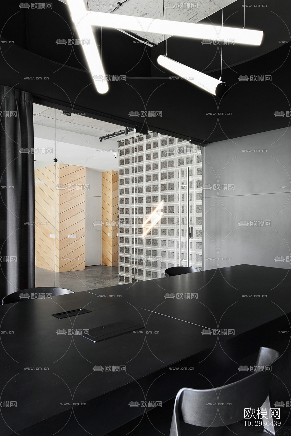 工业风办公区效果图下载（渲染图17）