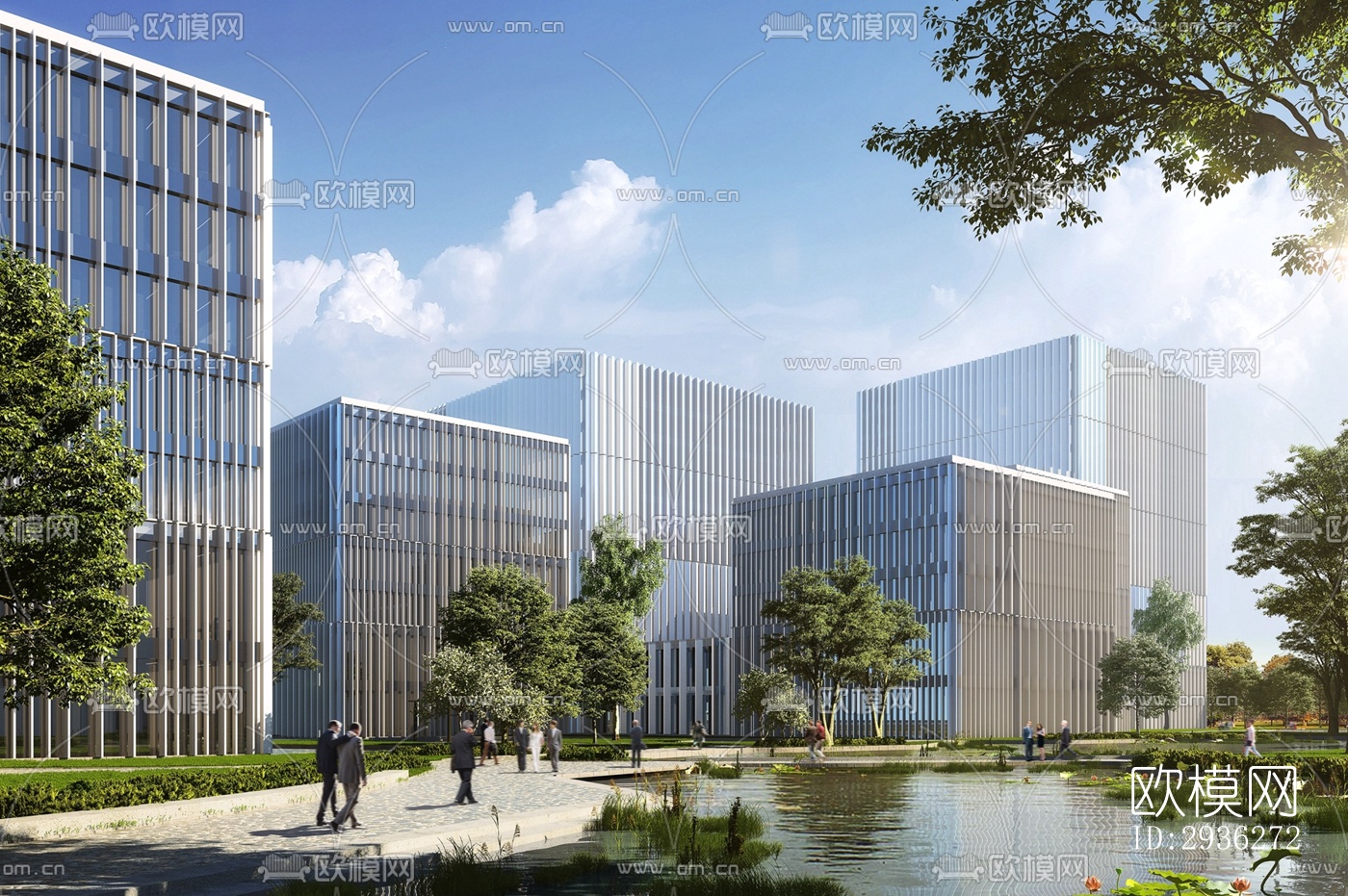 新中式美术博物馆效果图下载（渲染图17）