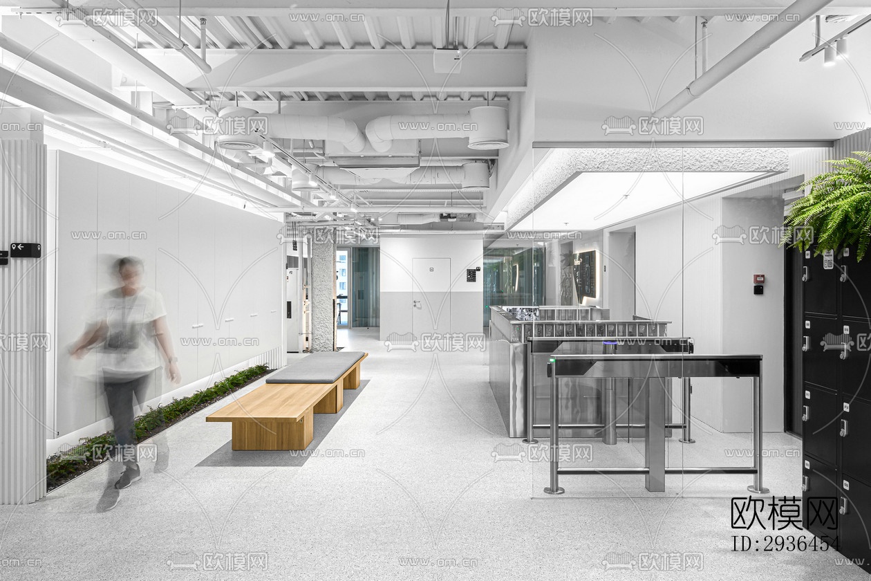 现代办公区效果图下载（渲染图2）