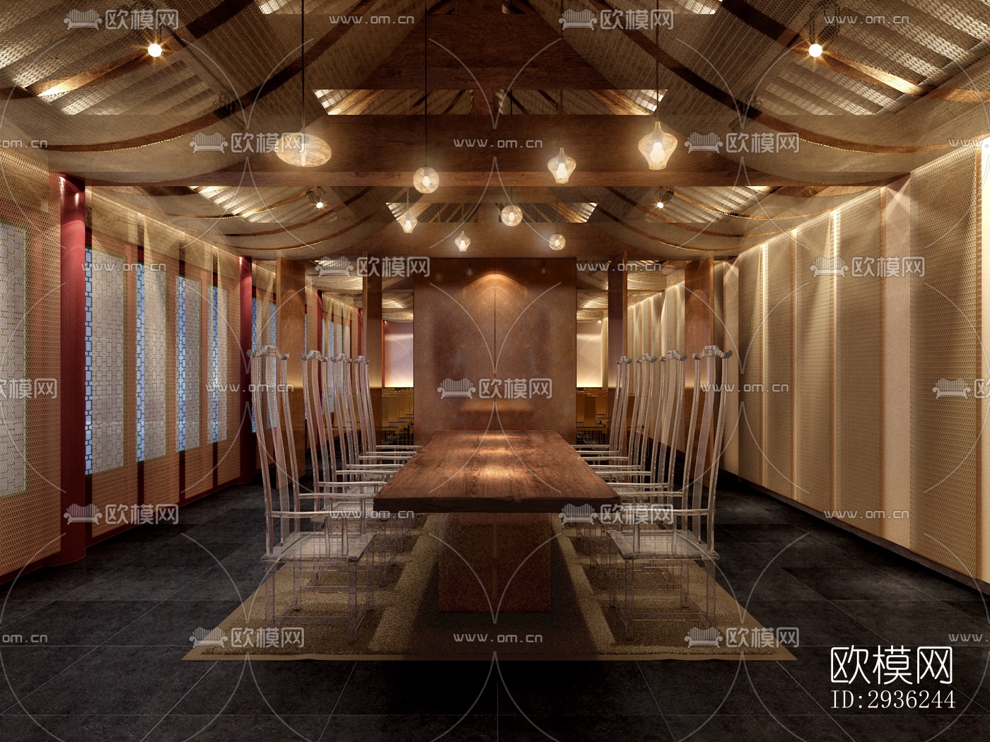 中式美术博物馆效果图下载（渲染图10）