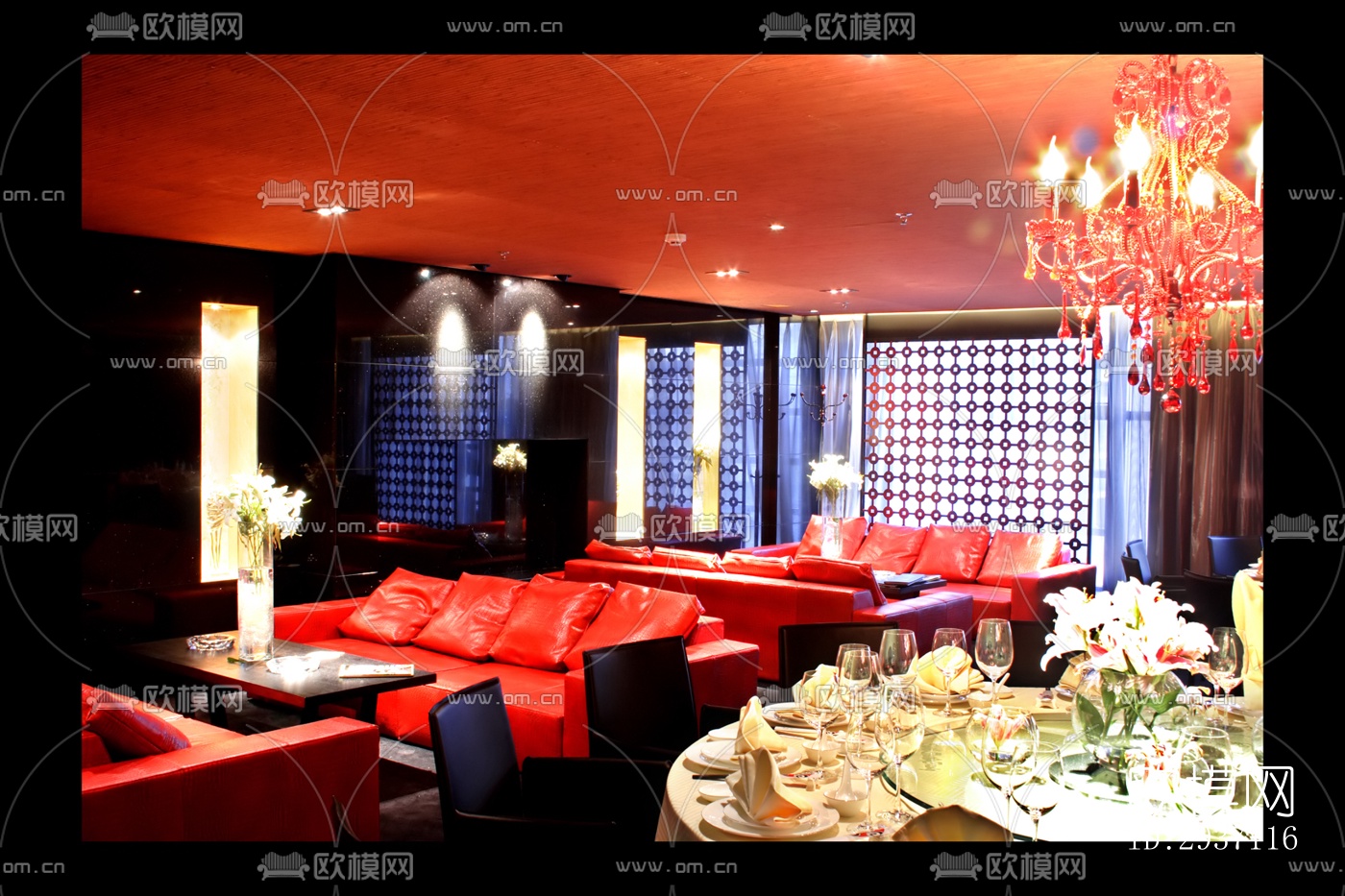 后现代西餐厅效果图下载（渲染图6）