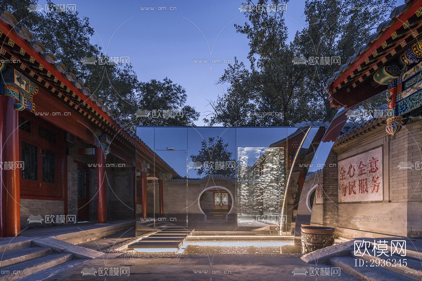 中式美术博物馆效果图下载（渲染图1）