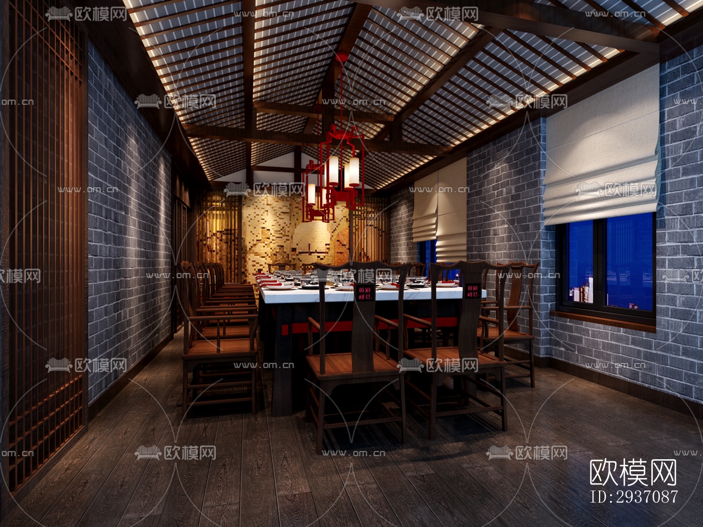 中式火锅烤肉效果图下载（渲染图1）