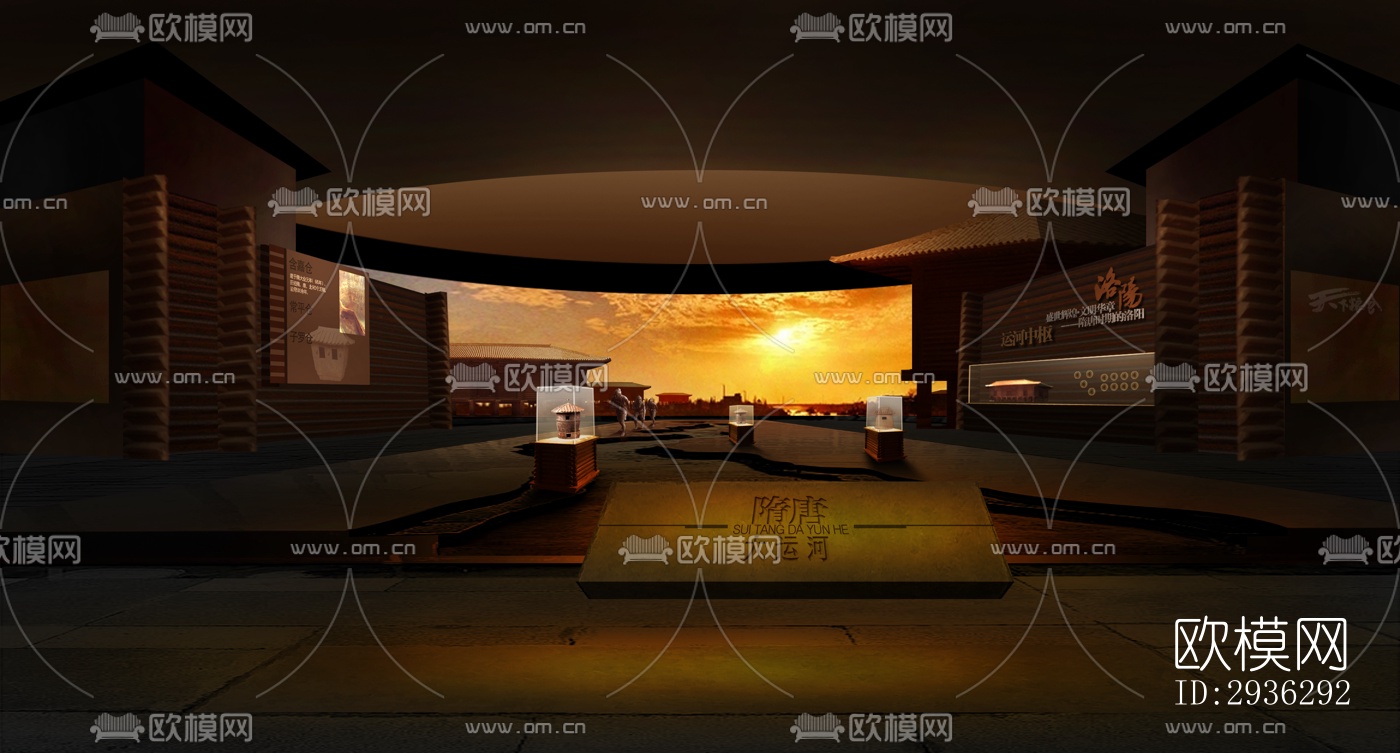 新中式美术博物馆效果图下载（渲染图8）