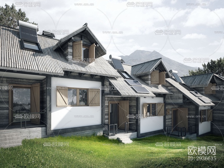 工业风居住建筑效果图下载(渲染图3)
