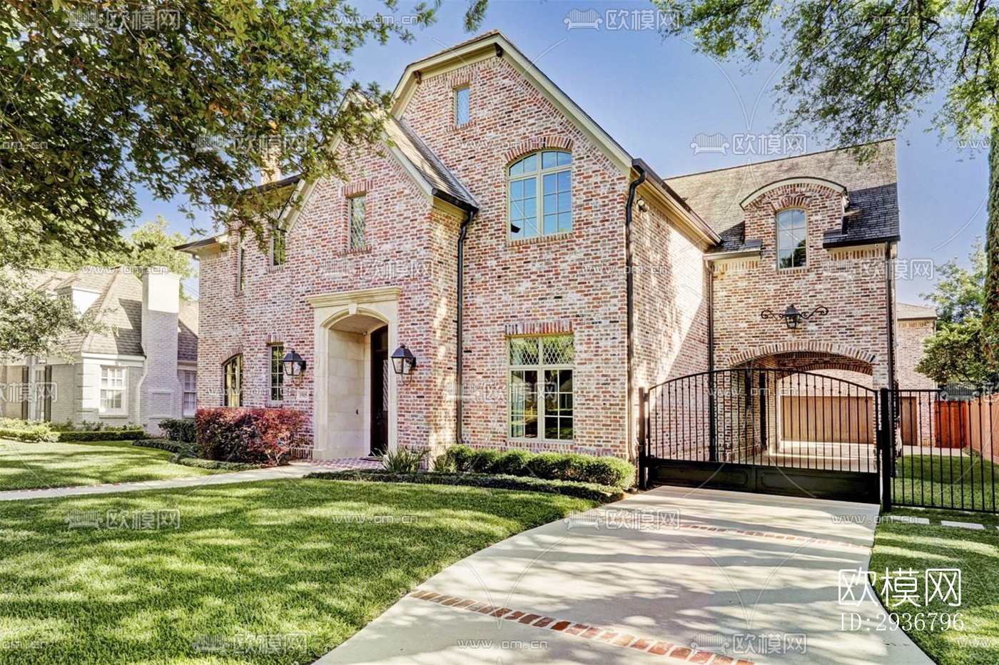 美式居住建筑效果图下载（渲染图12）