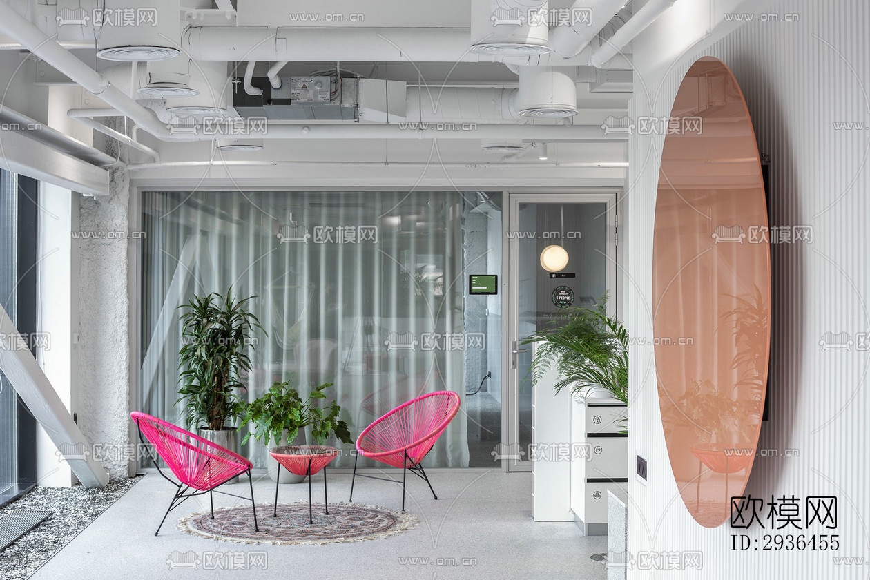 现代办公区效果图下载（渲染图11）