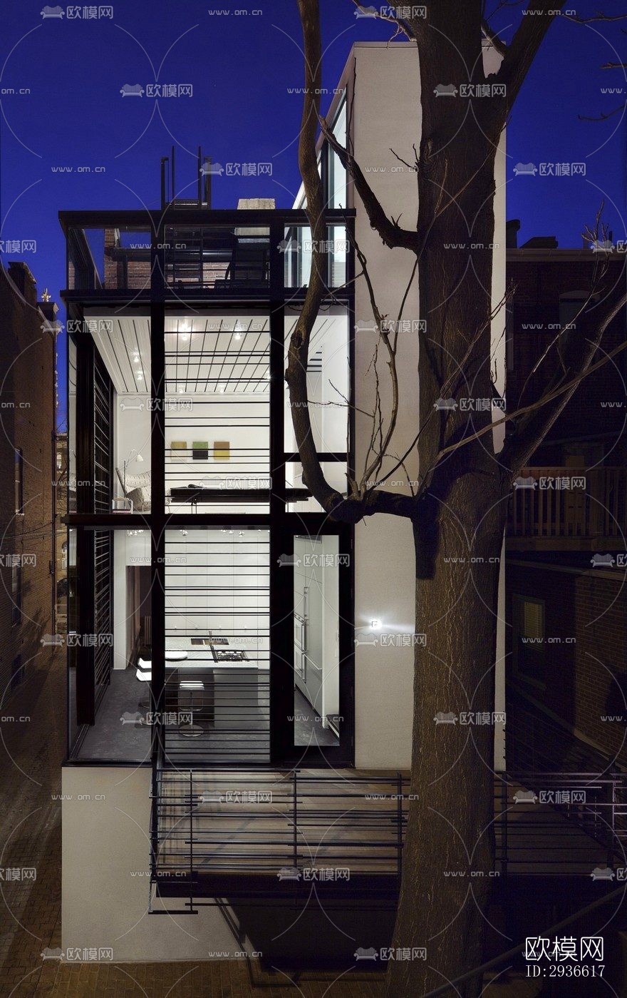 工业风居住建筑效果图下载（渲染图1）