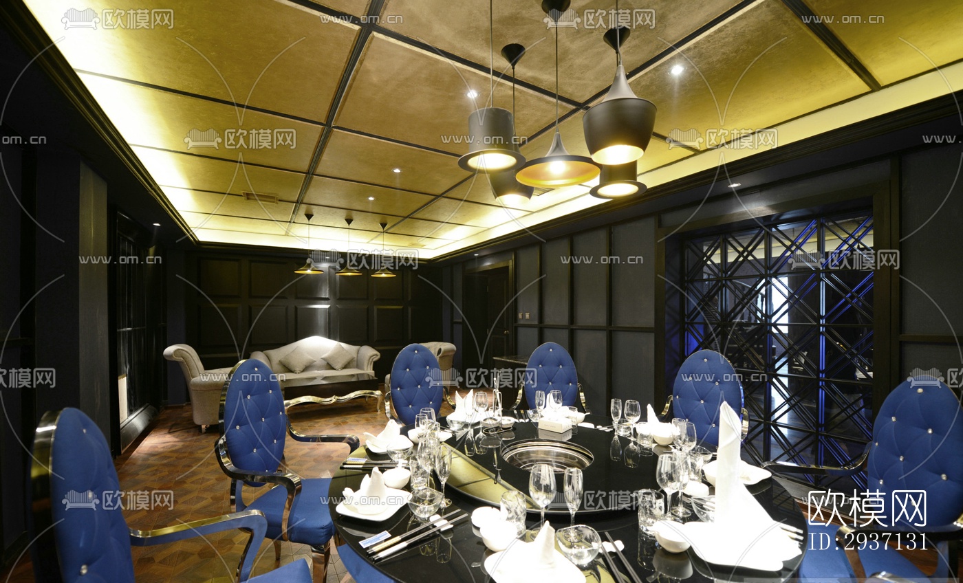 欧式西餐厅效果图下载（渲染图18）