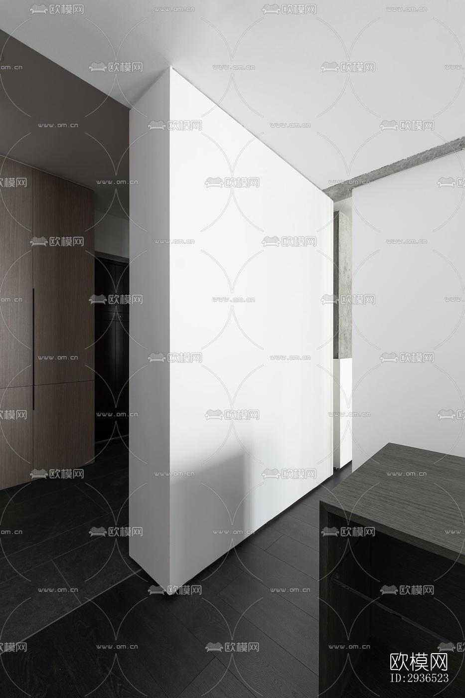 高级灰办公区效果图下载（渲染图6）